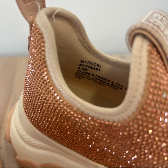 Steve Madden Womens Mythical Pull On Sneaker Rhinestone Rose Gold Womens Sz 6.5 - Picture 6 of 10